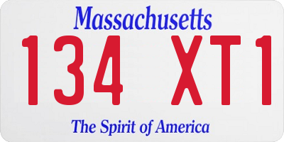 MA license plate 134XT1
