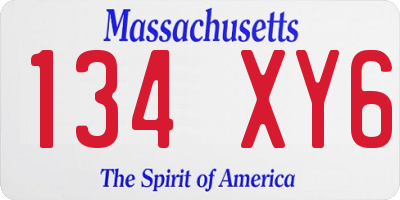 MA license plate 134XY6
