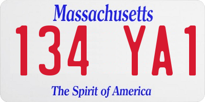 MA license plate 134YA1