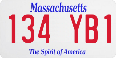 MA license plate 134YB1