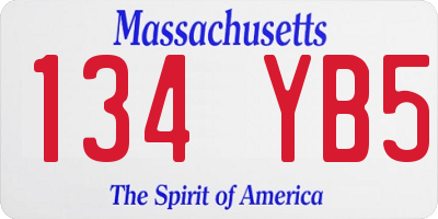 MA license plate 134YB5
