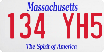 MA license plate 134YH5