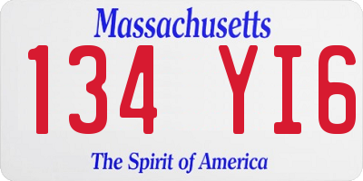 MA license plate 134YI6