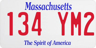 MA license plate 134YM2