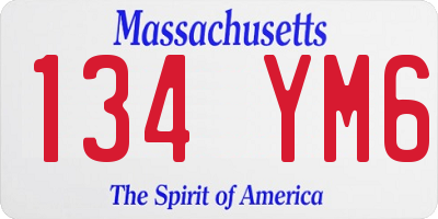 MA license plate 134YM6