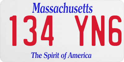 MA license plate 134YN6