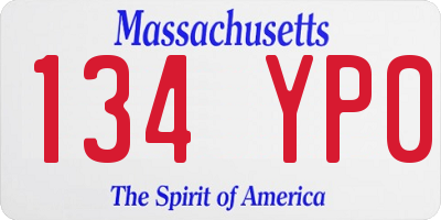MA license plate 134YP0