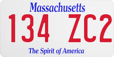 MA license plate 134ZC2
