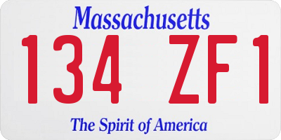 MA license plate 134ZF1