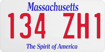 MA license plate 134ZH1