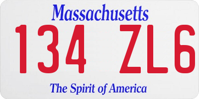 MA license plate 134ZL6