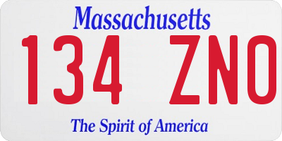 MA license plate 134ZN0