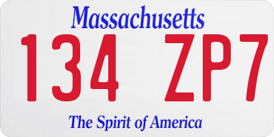MA license plate 134ZP7