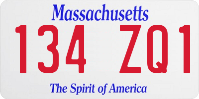 MA license plate 134ZQ1