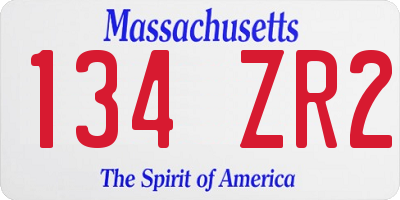 MA license plate 134ZR2