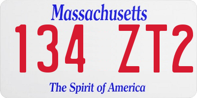 MA license plate 134ZT2