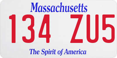 MA license plate 134ZU5