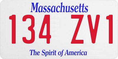 MA license plate 134ZV1