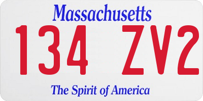 MA license plate 134ZV2