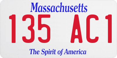 MA license plate 135AC1