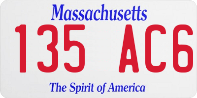 MA license plate 135AC6