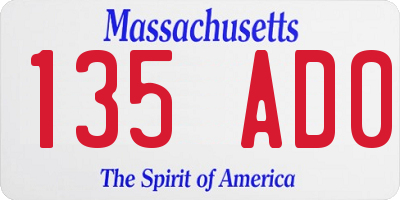 MA license plate 135AD0