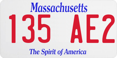 MA license plate 135AE2