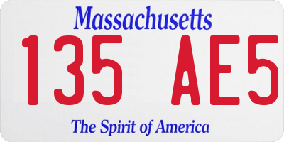 MA license plate 135AE5