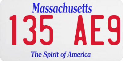 MA license plate 135AE9
