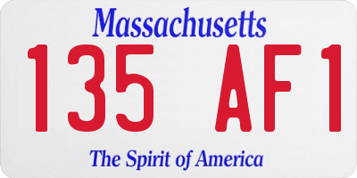MA license plate 135AF1