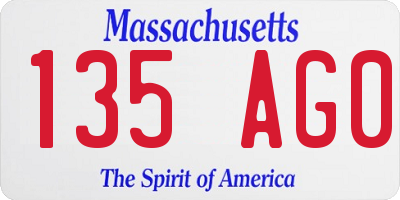 MA license plate 135AG0