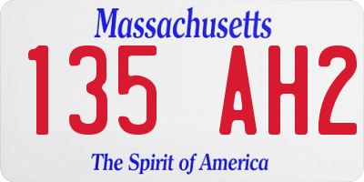 MA license plate 135AH2