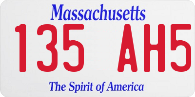 MA license plate 135AH5