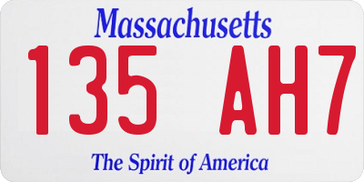 MA license plate 135AH7