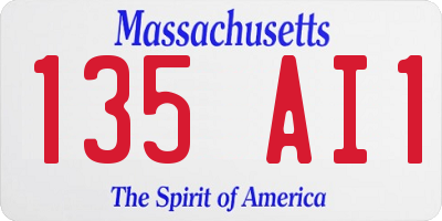 MA license plate 135AI1
