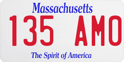 MA license plate 135AM0