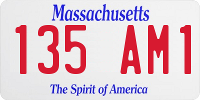 MA license plate 135AM1