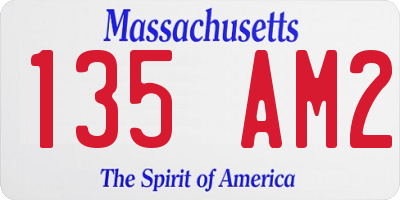 MA license plate 135AM2