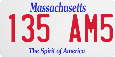 MA license plate 135AM5