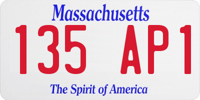 MA license plate 135AP1