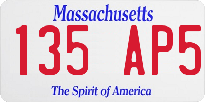MA license plate 135AP5