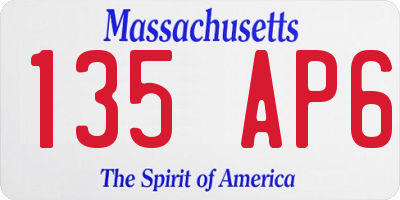 MA license plate 135AP6
