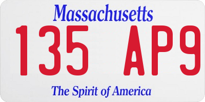 MA license plate 135AP9