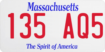 MA license plate 135AQ5