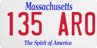 MA license plate 135AR0