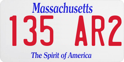 MA license plate 135AR2