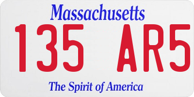 MA license plate 135AR5