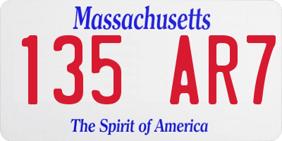 MA license plate 135AR7