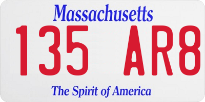 MA license plate 135AR8