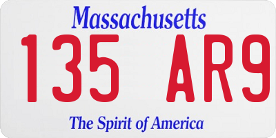 MA license plate 135AR9